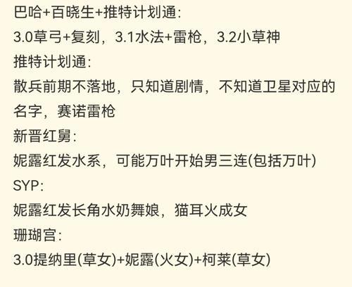 原神3.2散兵任务攻略（探索新版本的战斗策略和技巧，学会成为一名高效的散兵！）